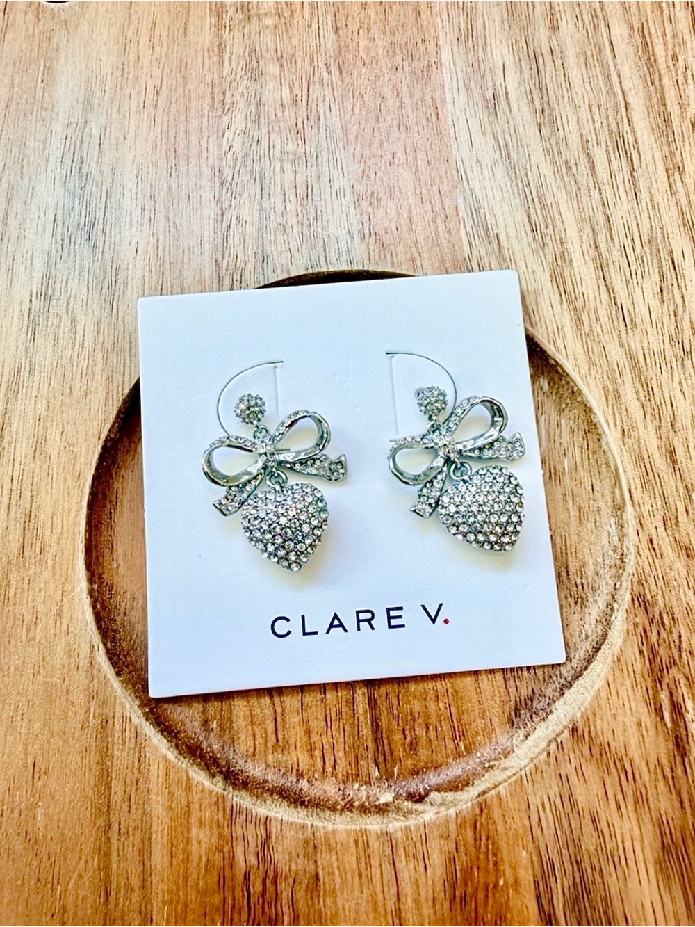 Clare V Petit Heart Drop Pavé
Earrings - Clear/Rhodium NWT $95